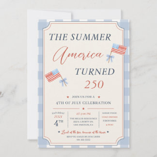 Invitation La fête du 4 juillet pour les 250 ans de l'Amériqu