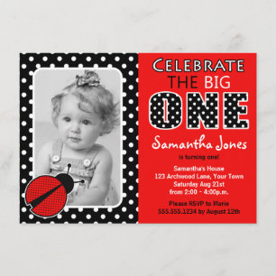 Invitation La fête du premier anniversaire de Ladybug