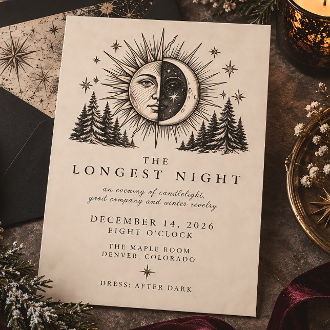 Invitation La fête du solstice d'hiver La Nuit la plus Longue (Créateur téléchargé)