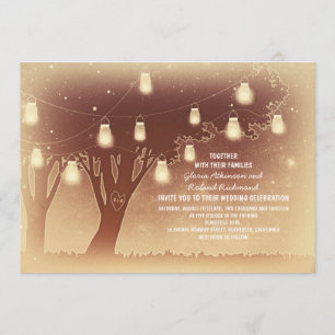 Invitation La ficelle allume le mariage rustique d'arbre de