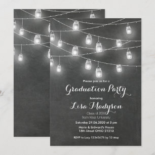 Invitation La ficelle de pot de maçon allume l'invitation de