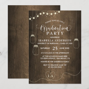 Invitation La ficelle de pots de maçon allume l'obtention du