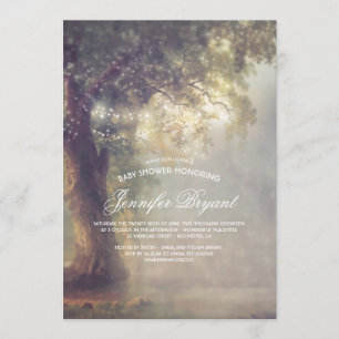 Invitation La ficelle rêveuse d'arbre allume le baby shower
