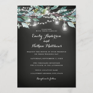 Invitation La ficelle rustique de feuille allume le