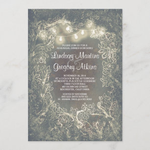 Invitation La ficelle rustique de région boisée allume le