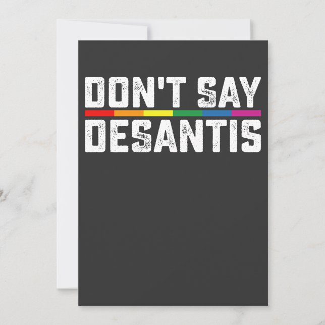 Invitation La fierté LGBT ne dit pas Desantis Gay Lesbian (Devant)