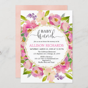 Invitation La fille de baby shower de brunch, rougissent