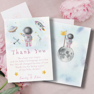 Invitation La fille spatiale Astronaut roquette rose star Mer