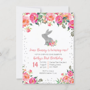 Invitation La floraison de l'anniversaire du Bunny de printem
