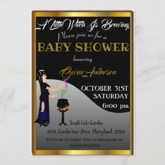 Invitation La frontière dorée de la petite sorcière Baby show