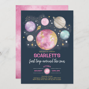 Composé de 8 invitations et 8 enveloppes Partystrolche Lot de 16 cartes d/'invitation « Astronaute Flo » pour anniversaire d/'enfant ou fête à thème Invites Space Space Space All