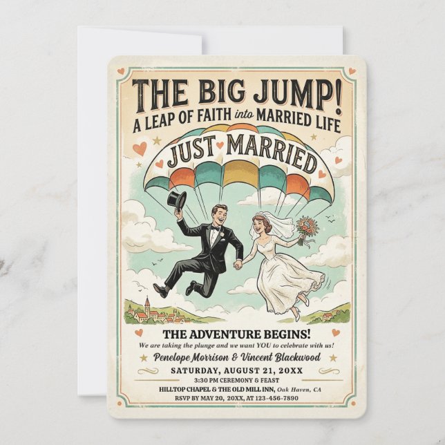Invitation La Gazette du Grand Saut de Mariage (Devant)