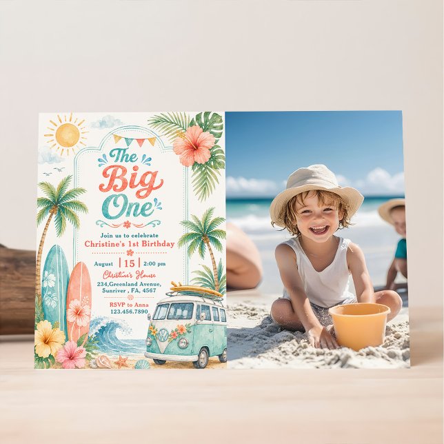 Invitation La Grande Première Plage de Surf 1er Anniversaire (Créateur téléchargé)