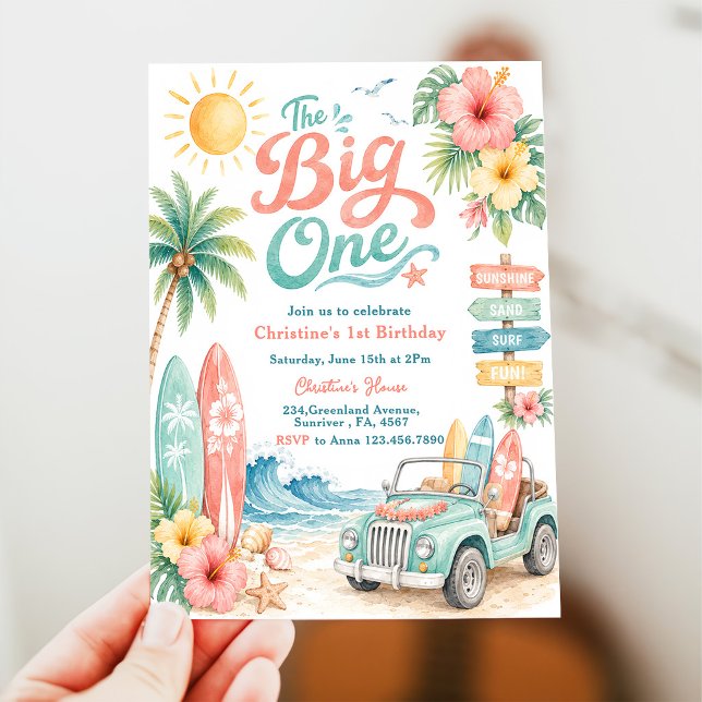 Invitation La Grande Première Plage de Surf 1er Anniversaire (Créateur téléchargé)