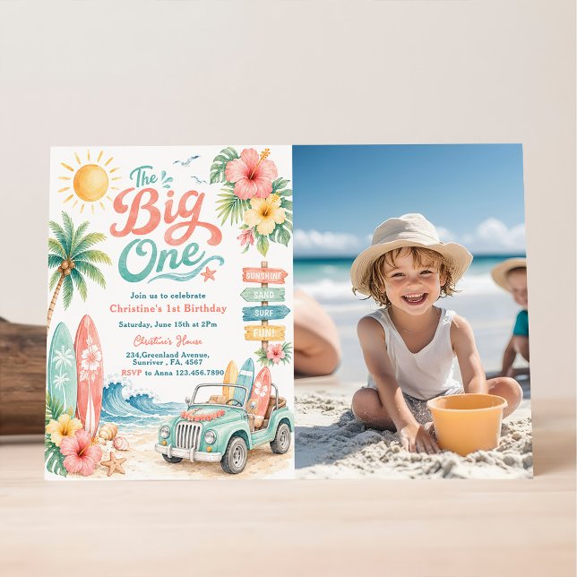 Invitation La Grande Première Plage de Surf 1er Anniversaire (Créateur téléchargé)