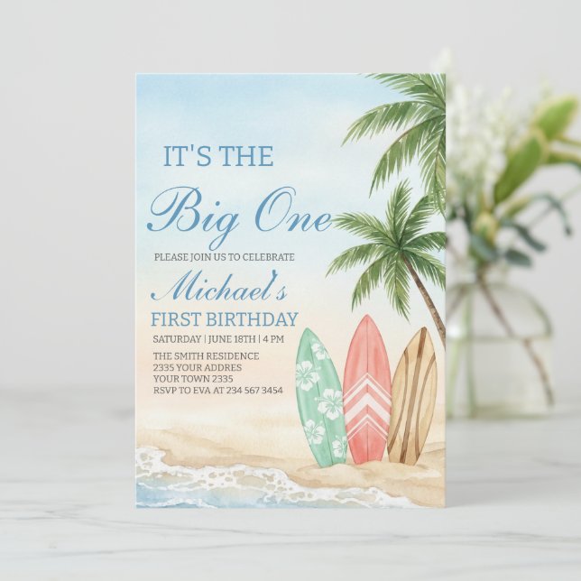Invitation La Grande Première Plage Surf 1er Anniversaire (Debout devant)