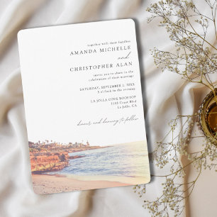 Invitation La Jolla Mariage Custom San Diego Beach Photo