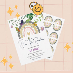 Invitation La Jungle Au-Dessus Du Baby shower Arc-En-Ciel