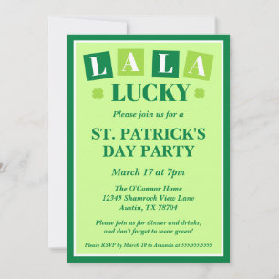 Invitation La La Lucky Fête de la Saint-Patrick