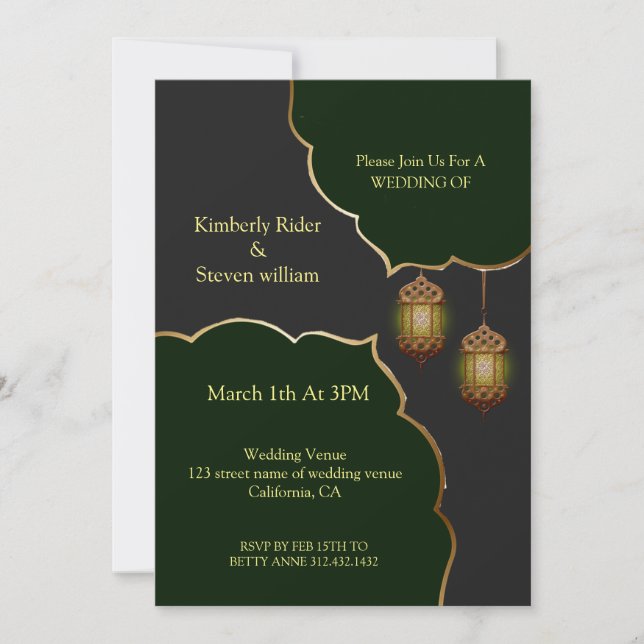 Invitation La Lampe islamique éclair (Devant)