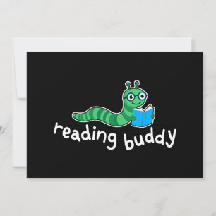 Invitation La lecture de boudddy Cute livre avec livre
