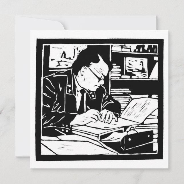 Invitation La linogravure du professeur (Devant)