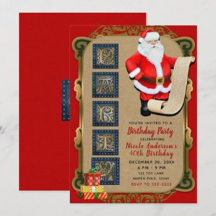 Invitation La liste du Père Noël Fête d'anniversaire de Noël 