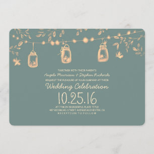 Invitation la luciole allume le mariage vintage de pots de