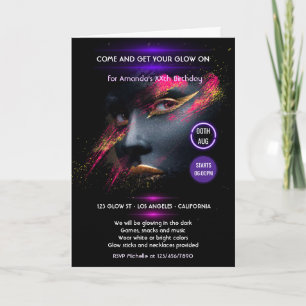 Invitation La lueur dans le parti Dark Neon