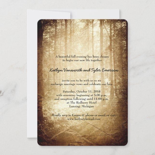 Invitation La lumière d'amour brille dans le Mariage de autom (Devant)