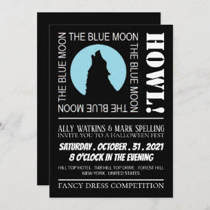 Invitation La Lune Bleue, fête d'Halloween