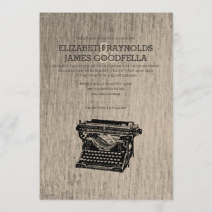 Invitation La machine à écrire vintage verrouille des