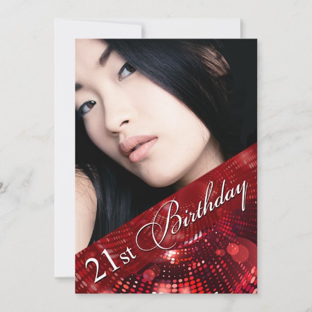 Invitation La magie allume la 21ème fille d'anniversaire de (Devant)