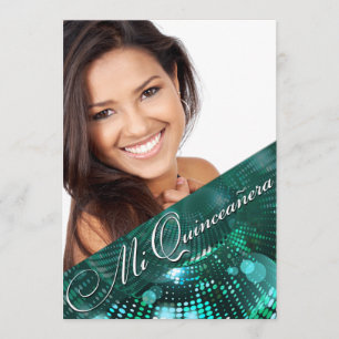 Invitation La magie allume la photo Quinceanera - sarcelle