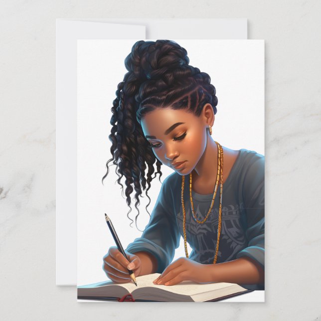 Invitation La magie de la fille noire melanine écrivaine fill (Devant)