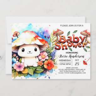 Invitation La magie des champignons attend le Baby shower