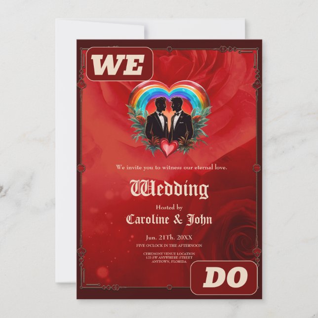 Invitation La magie du moment : élégantes silhouettes gaies. (Devant)