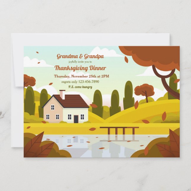 Invitation La maison de grand-mère, nous y allons  (Devant)