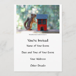 Invitation La maison est où le coeur est écureuil