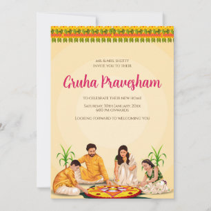 Invitation La maison tamoule invite Telugu comme Grihapravesh