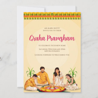 Invitation La maison tamoule invite Telugu comme Grihapravesh