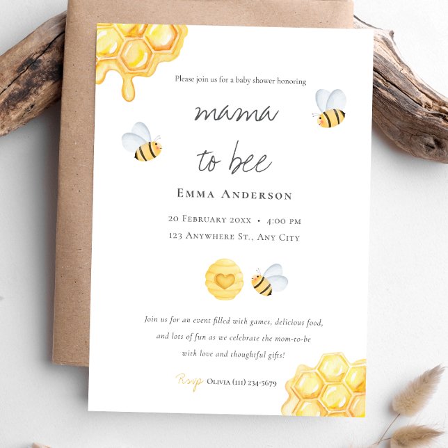 Invitation La maman rustique au Baby shower (Créateur téléchargé)