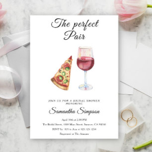 Invitation La Mariée au Vin et Pizza Parfaite