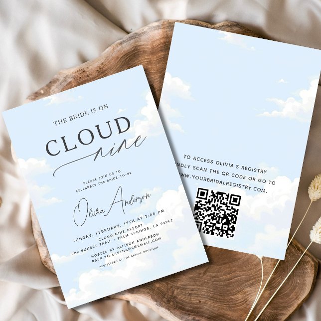 Invitation La Mariée Code QR est sur Cloud Neuf Fêtes des mar (Créateur téléchargé)