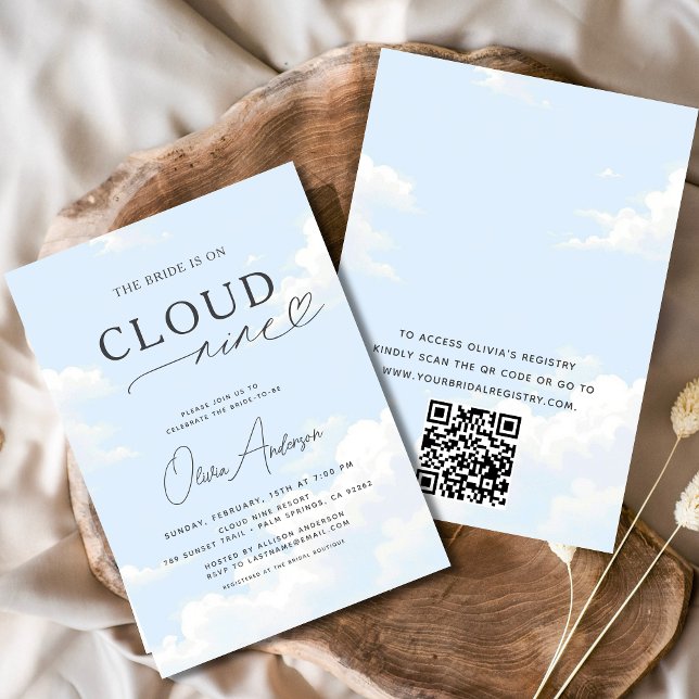 Invitation La Mariée Code QR est sur Cloud Neuf Fêtes des mar (Créateur téléchargé)