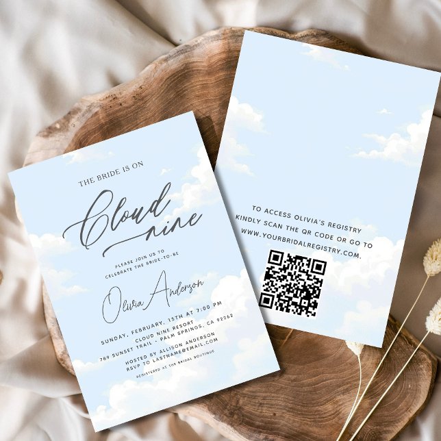 Invitation La Mariée Code QR est sur Cloud Neuf Fêtes des mar (Créateur téléchargé)