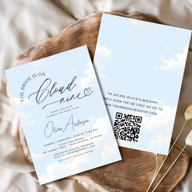 Invitation La Mariée Code QR est sur Cloud Neuf Fêtes des mar (Créateur téléchargé)