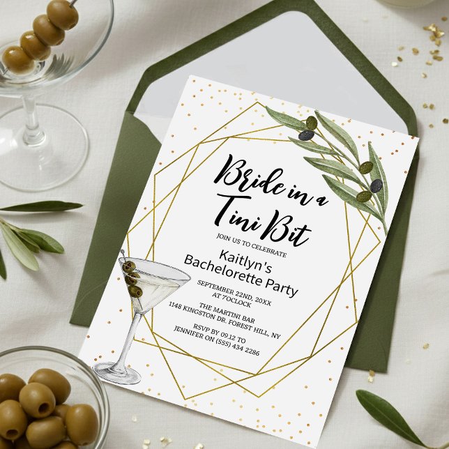 Invitation 'La mariée dans un tout petit peu' Martini Enterre (Créateur téléchargé)