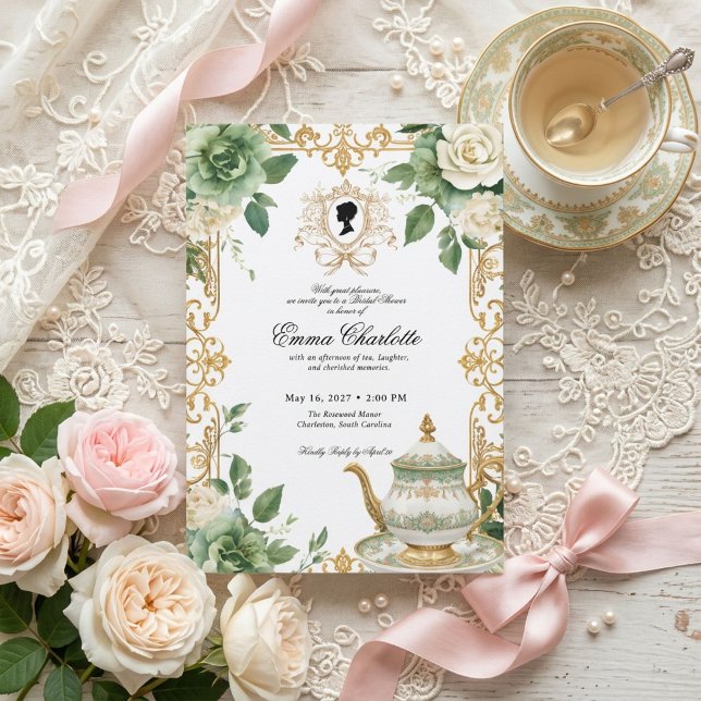 Invitation La mariée de la saison Regency Bridal Shower (Créateur téléchargé)