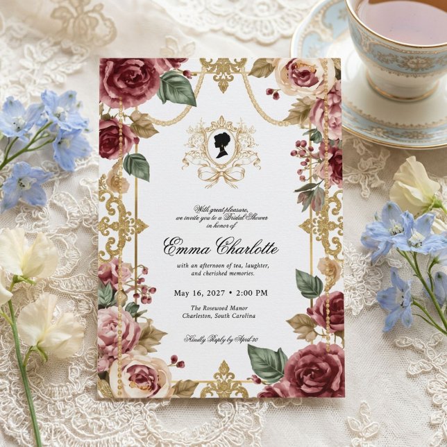 Invitation La mariée de la saison Regency Bridal Shower (Créateur téléchargé)